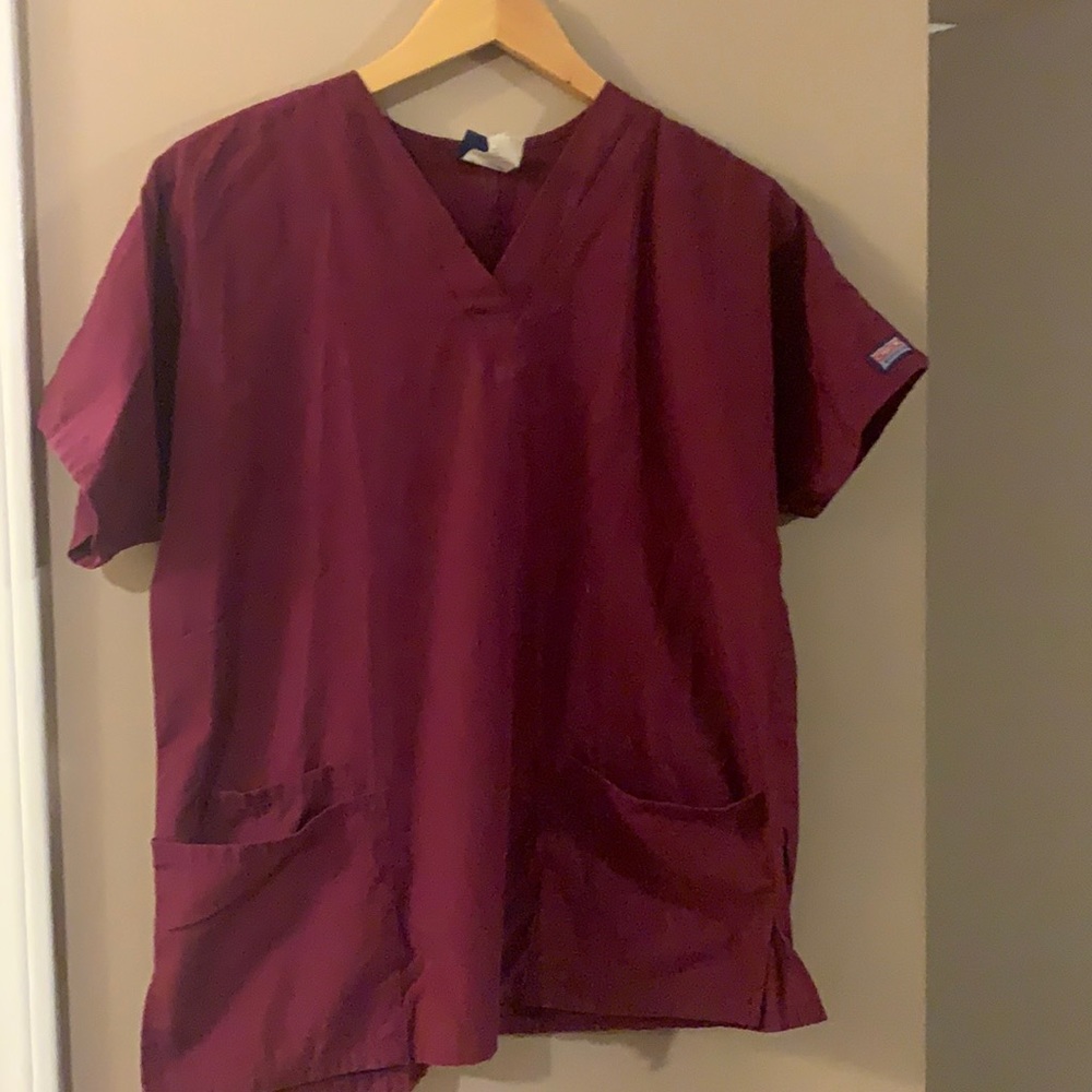 Small maroon scrub top